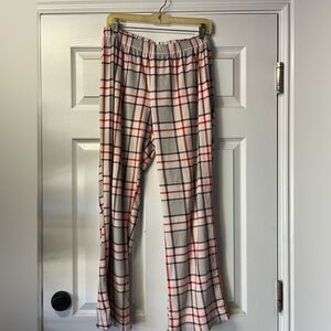 Plaid Fleece Pajama Pants in Red and Gray